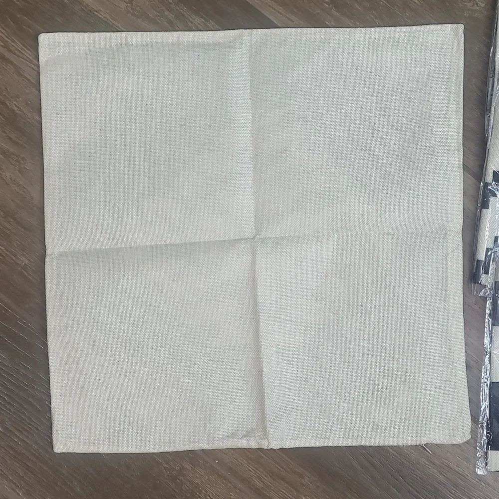 Geometric Jute Pillow Cases Set of 4 Black Cream